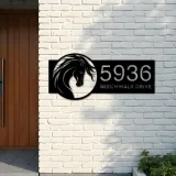 Custom Metal Horse head Metal Address Sign, House number, Outdoor Number Signage, Yard Sign Address Plate