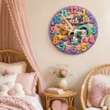 Playful Kittens Kids Room Wall Clock