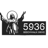 Custom Metal Jesus Christ Metal Address Sign House number Hanging Address Plaque Yard Sign Outdoor