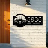 Custom Metal Jet fighter airplane US Airforce Metal Address Sign Custom House number Hanging Address Plaque Yard Sign Outdoor