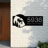 Custom Metal Mountain Rock climbing Metal Address Sign, House number, Outdoor Number Signage, Yard Sign Address Plate
