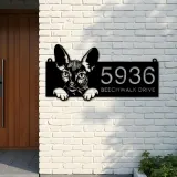 Custom Metal Sphynx Cute peeking cat kitten Metal Address Sign, House number, Outdoor Number Signage, Yard Sign Address Plate