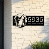 Custom Metal Golf club Golfer Metal Address Sign, House number, Outdoor Number Signage, Yard Sign Address Plate