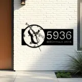 Custom Metal Cello musical instrument Metal Address Sign Custom House number Hanging Address Plaque Yard Sign Outdoor Sign