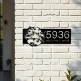 Custom Metal Blue Jay birds couple Metal Address Sign Custom Hanging Address Plaque House number Yard Sign Outdoor Sign