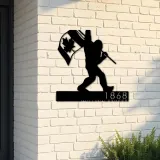 Custom Metal Bigfoot Sasquatch With Canada Flag Metal Address Sign Custom Hanging Address Plaque Yard Sign Outdoor Sign