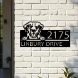 Custom Metal Golden Retriever dog Metal Address Sign House number Hanging Address Plaque Yard Sign Outdoor decor