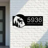 Custom Metal Mountain Rock climbing Metal Address Sign, House number, Outdoor Number Signage, Yard Sign Address Plate