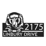 Custom Metal Peeking Baboon Wild animal wildlife Metal Address Sign, House number, Outdoor Number Signage, Yard Sign Address Plate