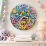 Pastel Under The Sea Kids Room Wall Clock