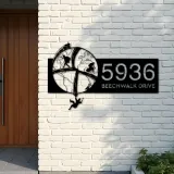 Custom Metal World traveling adventure Address Sign House number Hanging Address Plaque Yard Sign Outdoor Sign