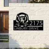 Custom Metal Peeking Baboon Wild animal wildlife Metal Address Sign, House number, Outdoor Number Signage, Yard Sign Address Plate