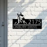 Custom Metal Peeking Horse farm animal ranch Metal Address Sign, House number, Outdoor Number Signage, Yard Sign Address Plate