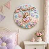 Enchanted Fairy Swing Kids Room Wall Clock