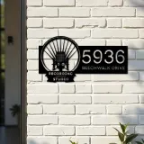 Custom Metal Record player Recording studio logo Metal Address Sign, House number, Outdoor Number Signage, Yard Sign Address Plate