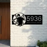 Custom Metal Baseball player Sport Metal Address Sign, House number, Outdoor Number Signage, Yard Sign Address Plate001