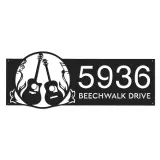 Custom Metal Guitar Guitarist Guitar Player Metal Address Sign, House number, Outdoor Number Signage, Yard Sign Address Plate