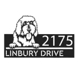 Custom Metal Goldendoodle dog Puppy Metal Address Sign House number Hanging Address Plaque Yard Sign Outdoor decor