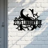 Custom Metal Floral Monogram Split Letter S Metal Address Sign House number Hanging Address Plaque Yard Sign Outdoor decor