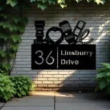 Custom Metal Love Photography Camera Photographer Metal Address Sign, House number, Outdoor Number Signage, Yard Sign Address Plate