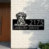 Custom Metal Airdale Terrier dog cute puppy Metal Address Sign House number Hanging Address Plaque Yard Sign Outdoor decor