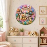 Pet Shop Dreamland Animals Kids Room Wall Clock