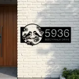 Custom Metal Bird couple Metal Address Sign, House number, Outdoor Number Signage, Yard Sign Address Plate001