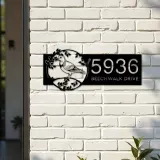 Custom Metal Pigeon bird on tree branch Metal Address Sign Custom Hanging Address Plaque House number Yard Sign Outdoor Sign