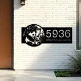 Custom Metal Panda Metal Address Sign, House number, Outdoor Number Signage, Yard Sign Address Plate