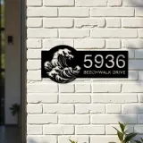 Custom Metal Wave Metal Address Sign, House number, Outdoor Number Signage, Yard Sign Address Plate