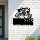 Custom Metal farm animals farmhouse ranch Metal Address Sign, House number, Outdoor Number Signage, Yard Sign Address Plate
