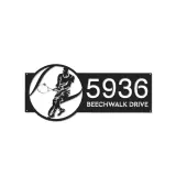 Custom Metal Tennis player sport Metal Address Sign, House number, Outdoor Number Signage, Yard Sign Address Plate