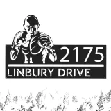 Custom Metal Boxing fighter boxer Metal Address Sign, House number, Outdoor Number Signage, Yard Sign Address Plate002