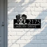 Custom Metal Australian Shepherd dog US glasses Metal Address Sign House number Hanging Address Plaque Yard Sign Outdoor decor
