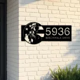 Custom Metal American Soldier US flag Metal Address Sign, House number, Outdoor Number Signage, Yard Sign Address Plate
