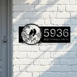 Custom Metal Birds couple Metal Address Sign, House number, Outdoor Number Signage, Yard Sign Address Plate