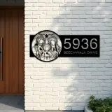 Custom Metal Holy Family Chritian Jesus Christ Metal Address Sign, House number, Outdoor Number Signage, Yard Sign Address Plate