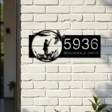 Custom Metal Duck Hunting Hunter Metal Address Sign, House number, Outdoor Number Signage, Yard Sign Address Plate