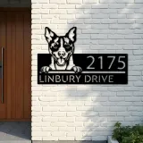 Custom Metal Rat Terrier Dog Cute puppy Metal Address Sign House number Hanging Address Plaque Yard Sign Outdoor decor