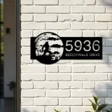 Custom Metal Werewolf Full Moon Halloween Metal Address Sign, House number, Outdoor Number Signage, Yard Sign Address Plate