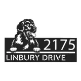 Custom Metal Newfoundland dog Puppy Metal Address Sign House number Hanging Address Plaque Yard Sign Outdoor decor