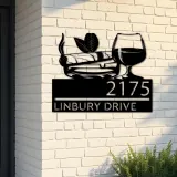 Custom Metal Gentlemen Club bar Metal Address Sign, House number, Outdoor Number Signage, Yard Sign Address Plate