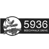 Custom Metal Northern cardinal bird Metal Address Sign, House number, Outdoor Number Signage, Yard Sign Address Plate