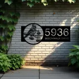Custom Metal Blue jay bird Metal Address Sign Custom Hanging Address Plaque House number Yard Sign Outdoor Sign