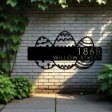 Custom Metal Easter eggs Metal Address Sign, House number, Outdoor Number Signage, Yard Sign Address Plate