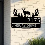 Custom Metal Deer hunting Metal Address Sign, House number, Outdoor Number Signage, Yard Sign Address Plate001