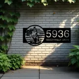 Custom Metal US Duck Hunting Dog Metal Address Sign, House number, Outdoor Number Signage, Yard Sign Address Plate