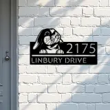 Custom Metal Cute Bunny Rabbit farm animal Metal Address Sign, House number, Outdoor Number Signage, Yard Sign Address Plate