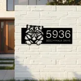 Custom Metal Persian Cute peeking cat kitten Metal Address Sign, House number, Outdoor Number Signage, Yard Sign Address Plate
