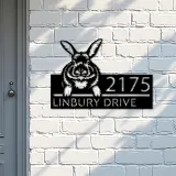 Custom Metal Peeking Rabbit Wild animal wildlife Metal Address Sign, House number, Outdoor Number Signage, Yard Sign Address Plate